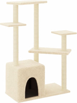vidaXL - Kattenmeubel - met - sisal - krabpalen - 107,5 - cm - crèmekleurig