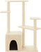 vidaXL - Kattenmeubel - met - sisal - krabpalen - 107,5 - cm - crèmekleurig