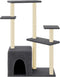 vidaXL - Kattenmeubel - met - sisal - krabpalen - 107,5 - cm - donkergrijs