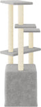 vidaXL - Kattenmeubel - met - sisal - krabpalen - 107,5 - cm - lichtgrijs