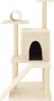 vidaXL - Kattenmeubel - met - sisal - krabpalen - 110,5 - cm - crèmekleurig