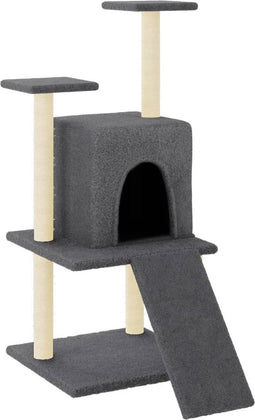 vidaXL - Kattenmeubel - met - sisal - krabpalen - 110 - cm - donkergrijs