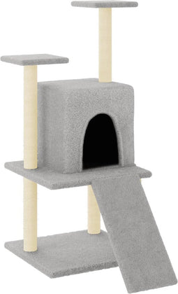 vidaXL - Kattenmeubel - met - sisal - krabpalen - 110 - cm - lichtgrijs