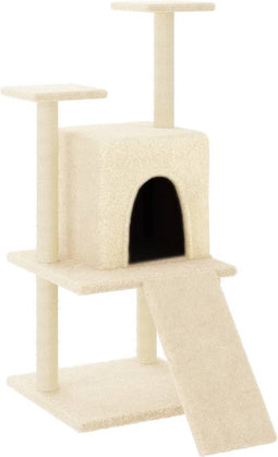 vidaXL - Kattenmeubel - met - sisal - krabpalen - 110 - cm - crèmekleurig