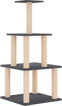 vidaXL - Kattenmeubel - met - sisal - krabpalen - 111 - cm - donkergrijs