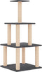 vidaXL - Kattenmeubel - met - sisal - krabpalen - 111 - cm - donkergrijs