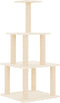 vidaXL - Kattenmeubel - met - sisal - krabpalen - 111 - cm - crèmekleurig