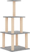 vidaXL - Kattenmeubel - met - sisal - krabpalen - 111 - cm - lichtgrijs
