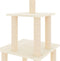 vidaXL - Kattenmeubel - met - sisal - krabpalen - 111 - cm - crèmekleurig