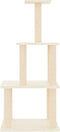 vidaXL - Kattenmeubel - met - sisal - krabpalen - 111 - cm - crèmekleurig