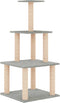 vidaXL - Kattenmeubel - met - sisal - krabpalen - 111 - cm - lichtgrijs