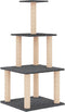 vidaXL - Kattenmeubel - met - sisal - krabpalen - 111 - cm - donkergrijs