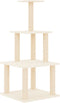 vidaXL - Kattenmeubel - met - sisal - krabpalen - 111 - cm - crèmekleurig