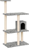 vidaXL - Kattenmeubel - met - sisal - krabpalen - 119 - cm - lichtgrijs