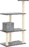 vidaXL - Kattenmeubel - met - sisal - krabpalen - 119 - cm - lichtgrijs