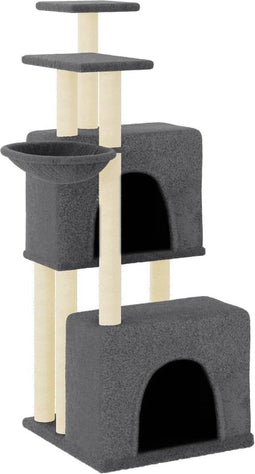 vidaXL - Kattenmeubel - met - sisal - krabpalen - 122 - cm - donkergrijs