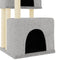 vidaXL - Kattenmeubel - met - sisal - krabpalen - 122 - cm - lichtgrijs