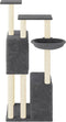 vidaXL - Kattenmeubel - met - sisal - krabpalen - 122 - cm - donkergrijs