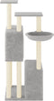 vidaXL - Kattenmeubel - met - sisal - krabpalen - 122 - cm - lichtgrijs