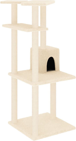vidaXL - Kattenmeubel - met - sisal - krabpalen - 123 - cm - crèmekleurig