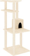 vidaXL - Kattenmeubel - met - sisal - krabpalen - 123 - cm - crèmekleurig