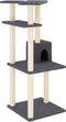 vidaXL - Kattenmeubel - met - sisal - krabpalen - 123 - cm - donkergrijs