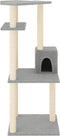 vidaXL - Kattenmeubel - met - sisal - krabpalen - 123 - cm - lichtgrijs