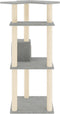 vidaXL - Kattenmeubel - met - sisal - krabpalen - 123 - cm - lichtgrijs