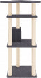 vidaXL - Kattenmeubel - met - sisal - krabpalen - 123 - cm - donkergrijs