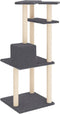 vidaXL - Kattenmeubel - met - sisal - krabpalen - 123 - cm - donkergrijs