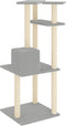vidaXL - Kattenmeubel - met - sisal - krabpalen - 123 - cm - lichtgrijs