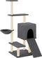 vidaXL - Kattenmeubel - met - sisal - krabpalen - 130,5 - cm - donkergrijs