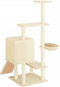 vidaXL - Kattenmeubel - met - sisal - krabpalen - 130,5 - cm - crèmekleurig