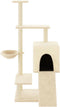 vidaXL - Kattenmeubel - met - sisal - krabpalen - 130,5 - cm - crèmekleurig