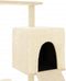 vidaXL - Kattenmeubel - met - sisal - krabpalen - 130,5 - cm - crèmekleurig