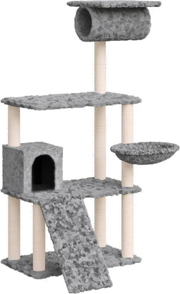 vidaXL - Kattenmeubel - met - sisal - krabpalen - 131 - cm - lichtgrijs