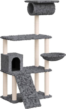 vidaXL - Kattenmeubel - met - sisal - krabpalen - 131 - cm - donkergrijs