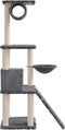 vidaXL - Kattenmeubel - met - sisal - krabpalen - 131 - cm - donkergrijs