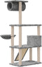 vidaXL - Kattenmeubel - met - sisal - krabpalen - 131 - cm - lichtgrijs