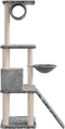 vidaXL - Kattenmeubel - met - sisal - krabpalen - 131 - cm - lichtgrijs