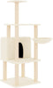 vidaXL - Kattenmeubel - met - sisal - krabpalen - 132 - cm - crèmekleurig