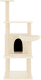 vidaXL - Kattenmeubel - met - sisal - krabpalen - 132 - cm - crèmekleurig