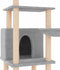 vidaXL - Kattenmeubel - met - sisal - krabpalen - 132 - cm - lichtgrijs