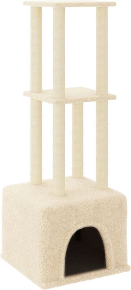 vidaXL - Kattenmeubel - met - sisal - krabpalen - 133,5 - cm - crèmekleurig