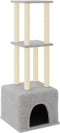 vidaXL - Kattenmeubel - met - sisal - krabpalen - 133,5 - cm - lichtgrijs