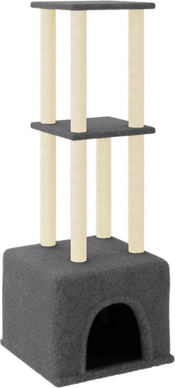 vidaXL - Kattenmeubel - met - sisal - krabpalen - 133,5 - cm - donkergrijs
