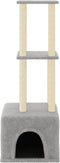 vidaXL - Kattenmeubel - met - sisal - krabpalen - 133,5 - cm - lichtgrijs
