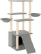 vidaXL - Kattenmeubel - met - sisal - krabpalen - 133 - cm - lichtgrijs