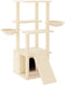 vidaXL - Kattenmeubel - met - sisal - krabpalen - 133 - cm - crèmekleurig