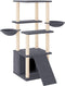 vidaXL - Kattenmeubel - met - sisal - krabpalen - 133 - cm - donkergrijs